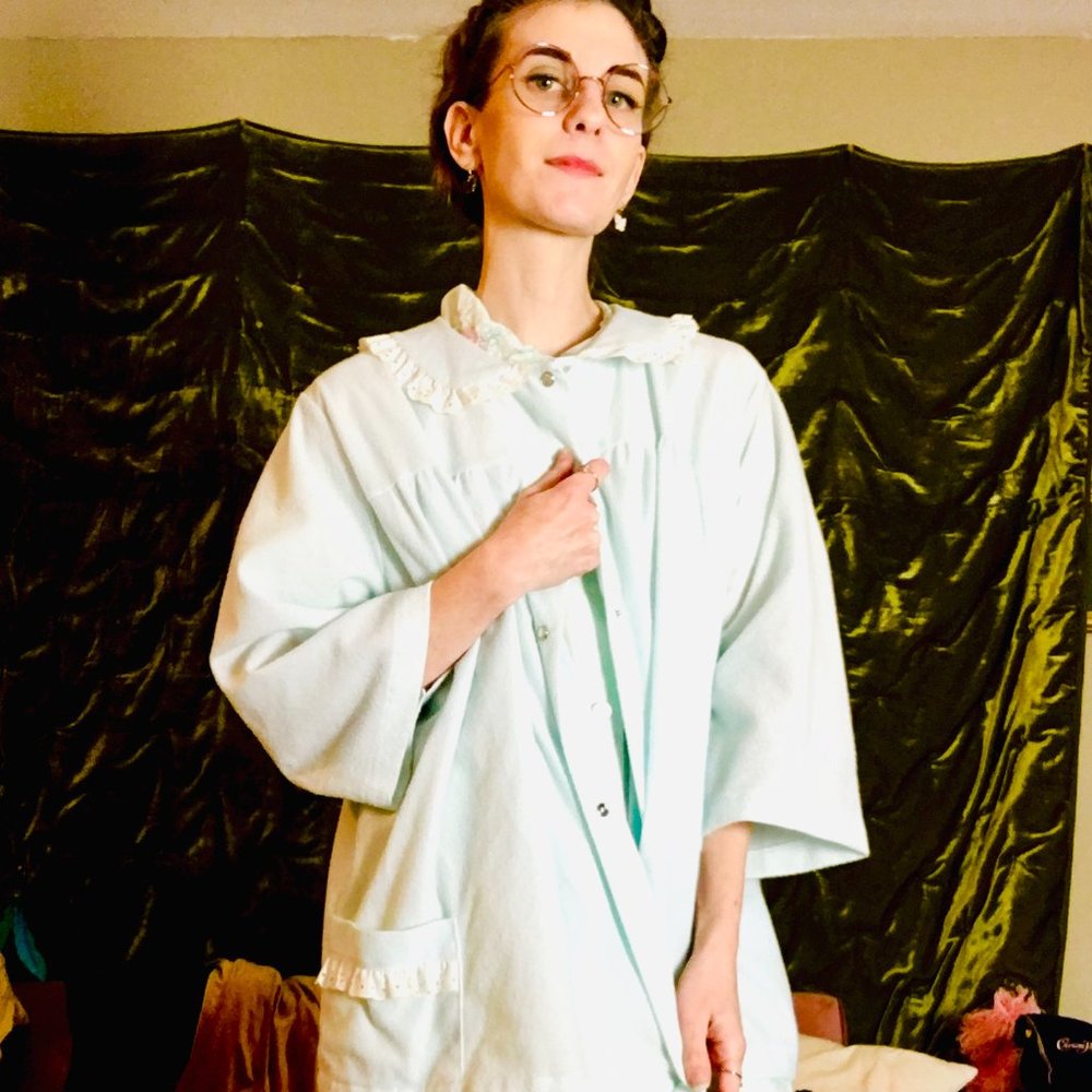 Vintage Baby Blue Pajama Top